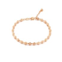 18K 玫瑰金幾何鐳射珠手鐲