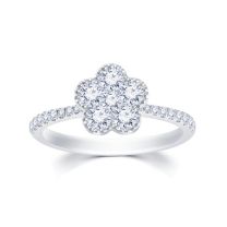 18K白金鑽石戒指