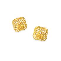 24K Gold Earrings (5G Gold Diamond )