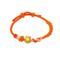 24K Hard Gold Red String Bracelet (3D Gold)