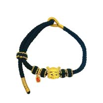 24K Hard Gold Red String Bracelet (3D Gold)