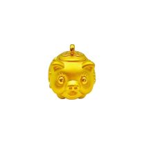 24K Gold Enamel Pendant (3D Gold)