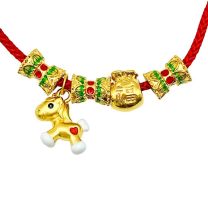 24K Gold Bracelet Red String Bracelet  (5G Gold)