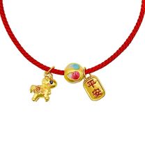 24K Gold Bracelet Red String Bracelet  (5G Gold)