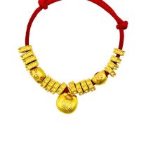 24K Gold Bracelet Red String Bracelet  (5G Gold)
