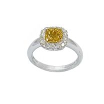 18K黃白金鑽石戒指