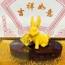 24K千足金兔擺件