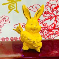 24K千足金兔擺件