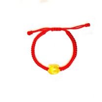 24K Hard Gold Red String Bracelet (3D Gold)