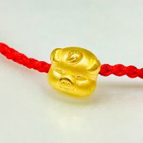24K千足金紅繩手鏈(3D硬金)
