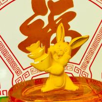 24K千足金兔擺件
