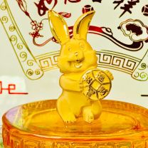 24K千足金兔擺件