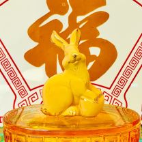 24K千足金兔擺件