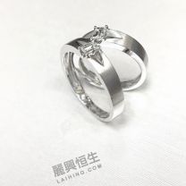 18K白金鑽石對裝戒指