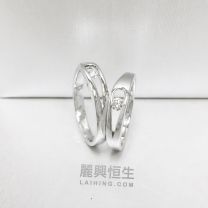 18K白金鑽石對裝戒指