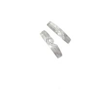 18K白金鑽石對裝戒指