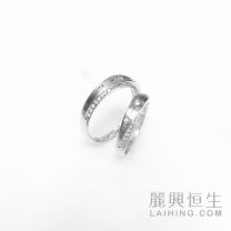 18K白金鑽石對裝戒指