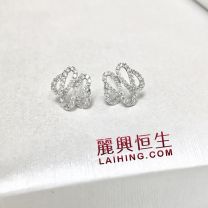 18K白金鑽石耳環
