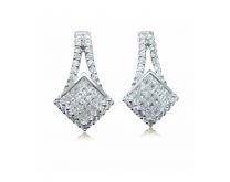 18K W Diamond Earring