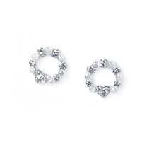 18K W Diamond Earring