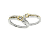 18K金鑽石對裝戒指