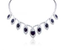 18K W Sapphire Diamond Necklace