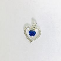 18KW Sapphire Diamond Pendant