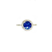 18KW Sapphire Diamond Ring