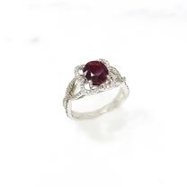 18KW Ruby Diamond Ring
