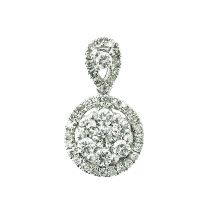 18K白金鑽石吊墜