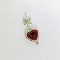 18KW Ruby Diamond Pendant
