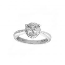 18K白金鑽石戒指