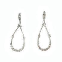 18K 白金鑽石耳環