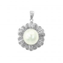 18K W Pearl Diamond Pendant