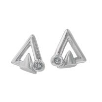 14K白金鑽石耳環