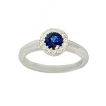 18K W Sapphire Diamond Ring