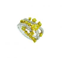 18K黃/白金鑽石戒指