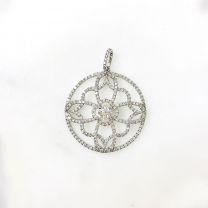 14K白金鑽石吊墜