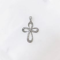 18K白金鑽石吊墜