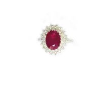 18K W Ruby Diamond Ring