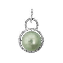 18K W Pearl Diamond Pendant