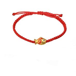 24K千足金红绳手鏈(3D硬金)