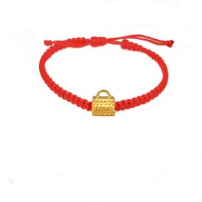 24K千足金红绳手鏈(3D硬金)