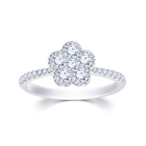 18K白金鑽石戒指