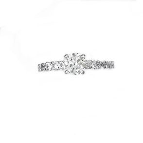 18K白金鑽石戒指