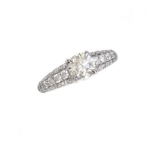 18K白金鑽石戒指