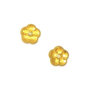 24K千足金鑽石套裝耳環 (5G金鑽）