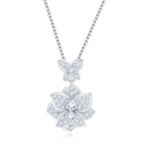 18K白金鑽石吊墜