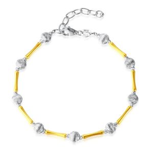 24K千足金&鉑金 蹦迪組合手鏈 (5G 金 & 鉑金組合）